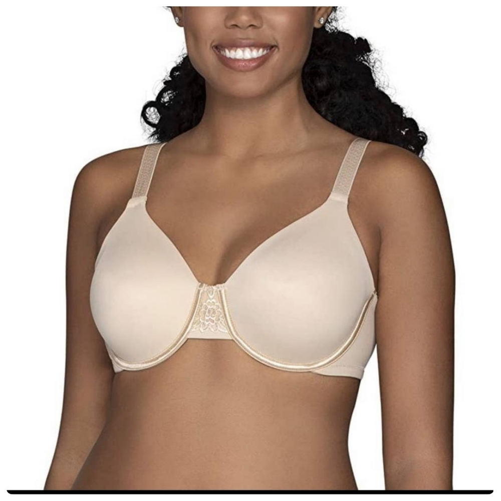 Vanity Fair Beauty Back Rose Beige Floral Underwire Bra Size 38D●